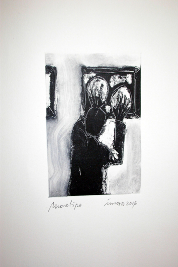 Monotipo7: Sin título 7 - 2016 - Plancha 16x12cm - Papel 250gr. Canson Guarro